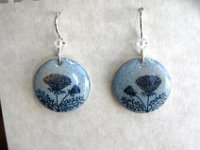 Blue Queen Anne's Lace Earrings Pysanky Eggshell Jewelry By So Jeo : pysanky pysanka ukrainian easter egg batik art eggshell jewelry pendants earrings drop dangle etched flowers gift women accessories accessory pendant necklace bail crystal finding sterling silver filled sojeo flowers celtic purple white red pink brown green purple orange cream burgundy magenta teal turqoise crows crow blue black so jeo art handmade
